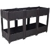 Gulches 47.2"x15.7"x27.7" Brown Elevated Rattan-Style Planter Box with Drainage - 3 of 4