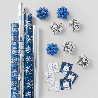 Gift Wrap Pack Blue/White/Silver - Wondershop™