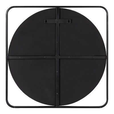 27" Square Silver Iron Vanity Wall Mirror