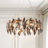 LNC Incandescencia Luxury and Glam Crystal Drum Chandeliers,Gold and Gray,23.2in/32in/37.5in - 2 of 4