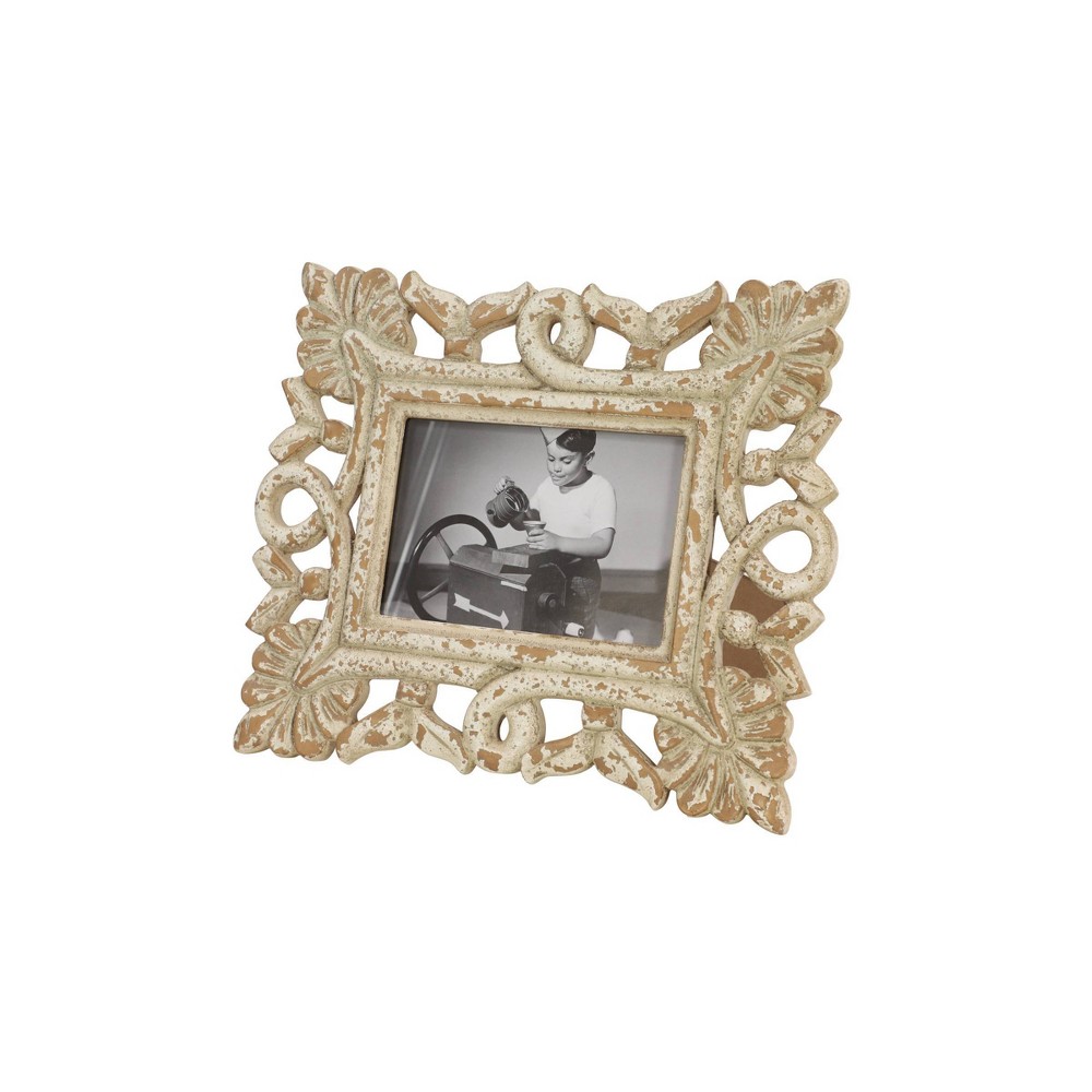 Photos - Photo Frame / Album 10"x13" Wooden Scroll Handmade Intricate Carved 1 Slot Photo Frame White 