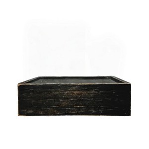 HomeRoots 10" Black Distressed Wood Wall Mounted Floating Shelf With LED - 1 of 4
