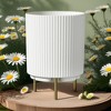 AZL1 Life Concept Planters Round Garden Planter with Holder, Contemporary Indoor Pot for Home, Garden, Office, or Patio, White, 14.8"*14.8"*20.3" - 4 of 4