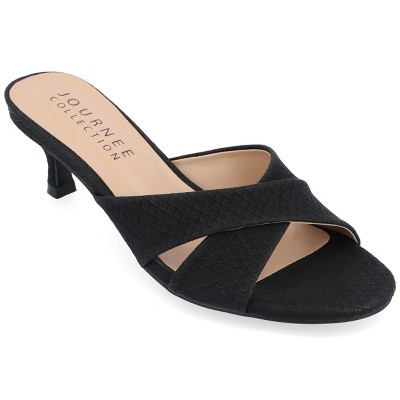 Journee Collection Womens Berkly Kitten Heel Slip On Open Toe Pumps