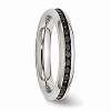 Black Bow Jewelry 4mm Stainless Steel And Black Cubic Zirconia Stackable Band - 4 of 4