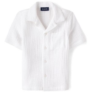 infant white button down dress shirt OshKosh B'gosh Baby Boy Long-Sleeve Button-Down Bodysuit 12M White