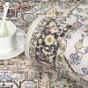Classic Vintage Floral Rug, Thin Low Pile, Non Slip, Washable, Stain Resistant, Foldable Accent Carpet for Living Room Bedroom - 4 of 4