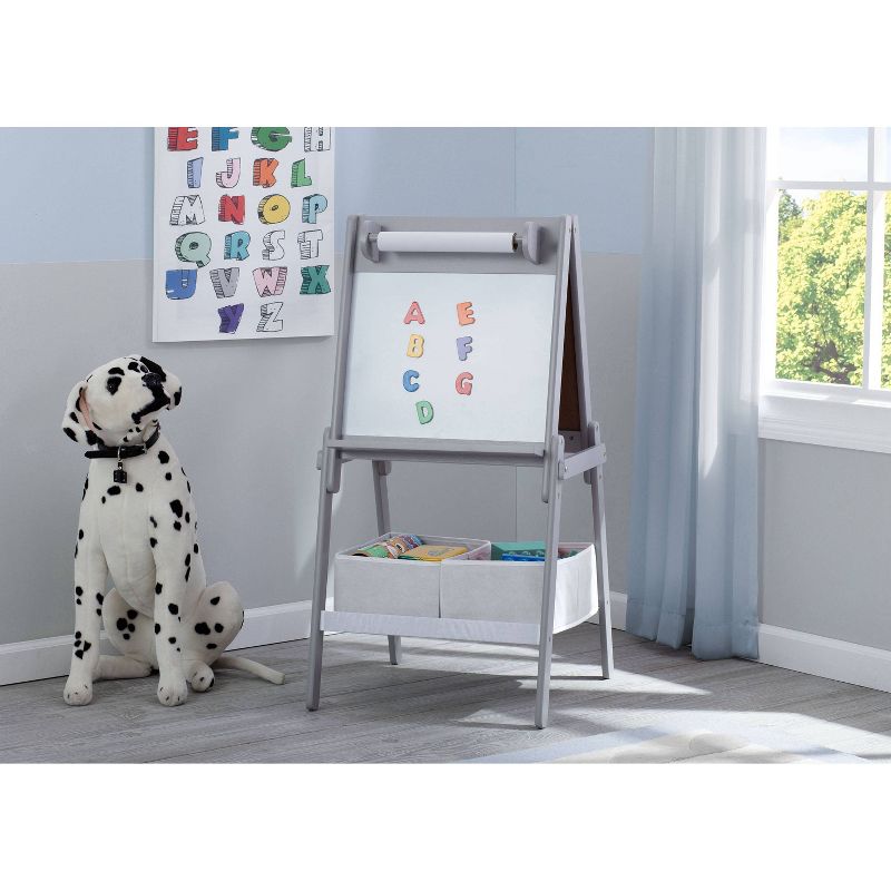 Delta Children MySize Double-Sided Storage Easel- Gray, 4 of 10