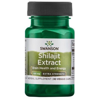 Swanson Shilajit Extract - Extra Strength 100 mg 30 Veg Capsules.