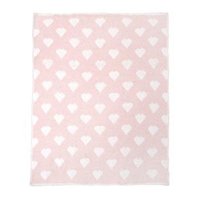 Ultra Soft Pink and White Reversible Chenille Baby Blanket