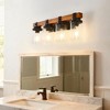 GDFStudio Soren Modern Wooden Wall Lights with Glass Shade and Metal Base - 2 of 4