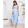 Women's Maternity Dress Boho Spaghetti Strap Square Neck Dress Floral Casual Ruffle Nursing Maxi Dress Baby Shower - 2 of 4