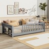 Whisen Twin Size Montessori Floor Platform Bed with Built-in Book Storage Rack on Headboard - 3 of 4