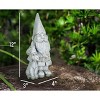 NAT & JULES Gnome 12 inch Resin Stone Garden Statue (Gnome and Dog) - 2 of 4