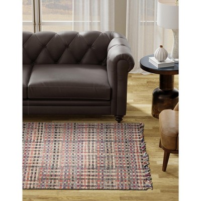 Handmade Multicolor Geometric Jute 6' x 9' Area Rug