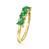 Pure Collection by Ross-Simons 0.20 ct. t.w. Lab-Grown Emerald Ring With Lab-Grown Diamonds in 18kt Gold Vermeil - 3 of 4