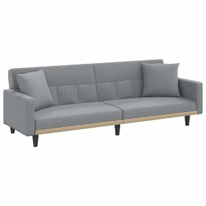 vidalXL Modern Light Gray Fabric Sofa Bed with Detachable Cushions, Plywood Frame, Comfort Foam Filling, 86.6"x35"x27.6" - 1 of 4