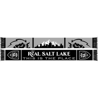 MLS Real Salt Lake Black and White Knit Skyline Scarf