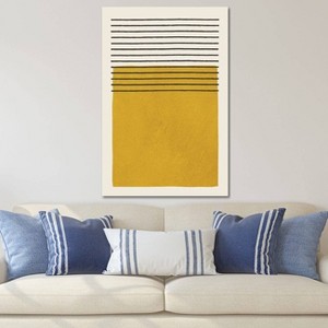 iCanvas Mustard Black Lines I by EmcDesignLab Canvas Print Wall Art - 1 of 3