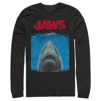 Men's Jaws Shark Movie Poster Long Sleeve Shirt - Black - X Large : Target