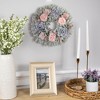Northlight Roses and Thistle Wooden Artificial Floral Spring Wreath - 14" - 3 of 4