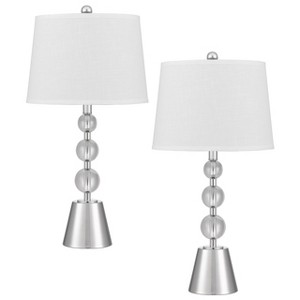 Cal Lighting Amersfoort 100W Crystal/Metal Table lamp with Taper Drum hardback Fabric Shade. Priced and Sold as Pairs - 1 of 4