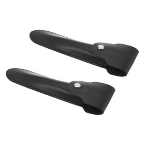 Unique Bargains Travel Business Trip Double-Edge Protective Leather Shaver Sheath 2 Pcs - 1 of 4