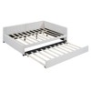 Sapphtopaz Upholstered Daybed with Linen Fabric Bed Frame with Striped Arm and Slats Support for Apartment, Bedroom - 2 of 4