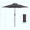 Sonkuki 7.5 ft Outdoor Patio Market Umbrella w/ Crank, Push Button Tilt,  UV-Resistant Canopy - 3 of 4