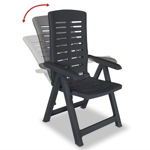 vidaXL Set of 6 Reclining Patio Chairs – Perfect for Garden, Outdoor, Patio – Made of Durable, Easy-to-Clean, Weather-Resistant Plastic – Anthracite - 1 of 4