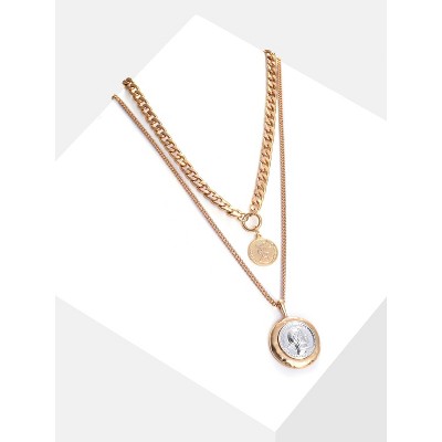SOHI Women's Gold Everyday Multi-Layer Necklace