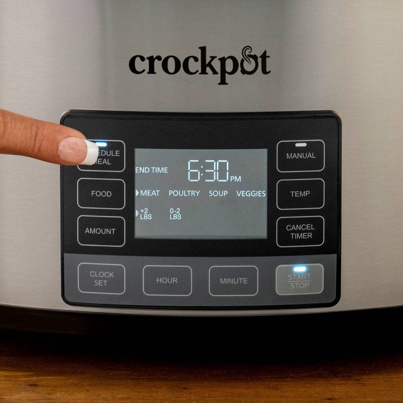 Crock-Pot 6qt MyTime Technology Programmable Slow Cooker - Stainless Steel, 5 of 9