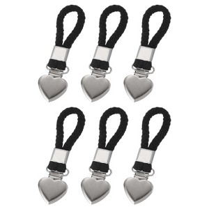 Unique Bargains Cotton Loop Metal Clothing Towel Storage Heart Shape Clips 4.3" 6 Pcs - 1 of 4
