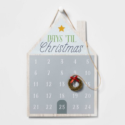 Days 'Till Christmas Wood and Galvanized Wall Hanging or Standing Advent Calendar - Wondershop™