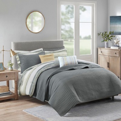 NicBex 8-Piece Printed Seersucker Bedding Comforter Sets, All Season Bedding Set with Decorative Pillows, Machine Washable