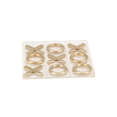 12" Gold and Clear Acrylic Tic Tac Toe Set