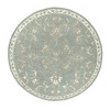 5' Blue And Ivory Round Wool Hand Tufted Area Rug - 4 of 4