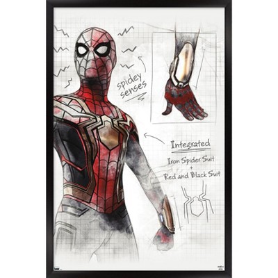 Trends International Marvel Spider-man: No Way Home - Costume Blend Framed  Wall Poster Prints Black Framed Version 22.375 X 34 : Target