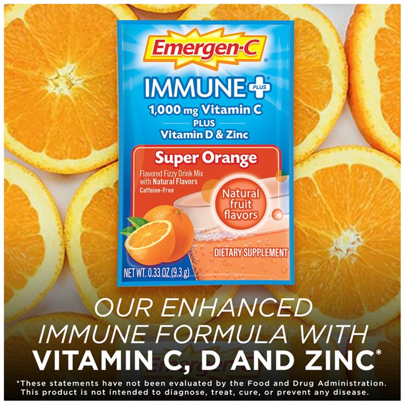 Emergen-C Immune+ Powder Drink Mix with Vitamin C - Super Orange, 5 of 9