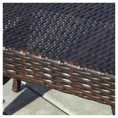 Salem Weather-Resistant PE Wicker Brown Outdoor Folding Table