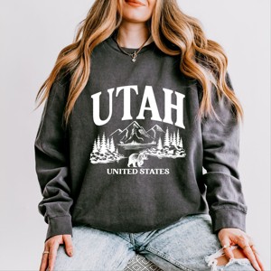 Simply Sage Market Utah Forest Scene Lightweight Garment Dyed Sweatshirt - 1 of 4