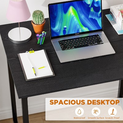 Black Adjustable Height Wood Computer Desk with Drawer