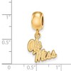 Black Bow Jewelry 14k Yellow Gold Plated Sterling Silver Mississippi Rebels NCAA Bead Charm - 2 of 3
