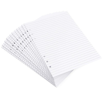 250 Sheets A5 Lined Filler Paper Binder Notebook Papers 6 Hole Punch for Note Taking To Do List Shopping Lists, White, 5.5 x 8.5 inches