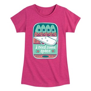 Girls' - Instant Message - Need Space Tin Fish Fitted Short Sleeve Graphic T-Shirt - 1 of 4