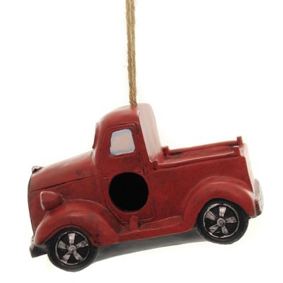 Home & Garden 5.0" Truck Birdhouse Red Pick-Up Truck Tree Decor Ganz  -  Decorative Figurines