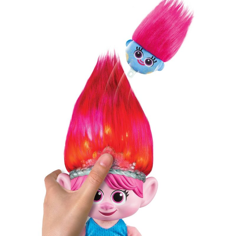 DreamWorks Trolls Band Together HAIR POPS Showtime Surprise Queen Poppy Plush with Lights, Sounds &#38; Accessories, 6 of 8