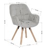 Accent Armchair Fabric Upholstered, Modern Leisure Vanity Chair with Padded Backrest and Seating Cushion, Swivel Armchair Side Chair, Grey - 4 of 4