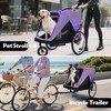 Lyngins 2-in-1 Foldable Dog Stroller, Convertible Pet Bike Trailer & Push Cart, Cat Strollers for 2 Cats, Pet Stroller with Leash/Dual Cup Pockets - 3 of 4