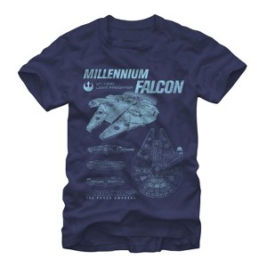 Men's Star Wars The Force Awakens Millennium Falconprints T-Shirt - 1 of 4
